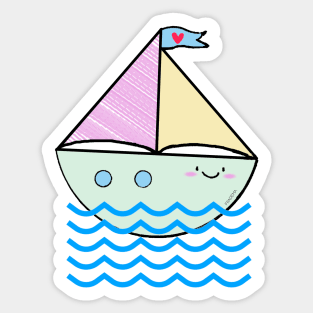 once upon a time there was a ship Sticker